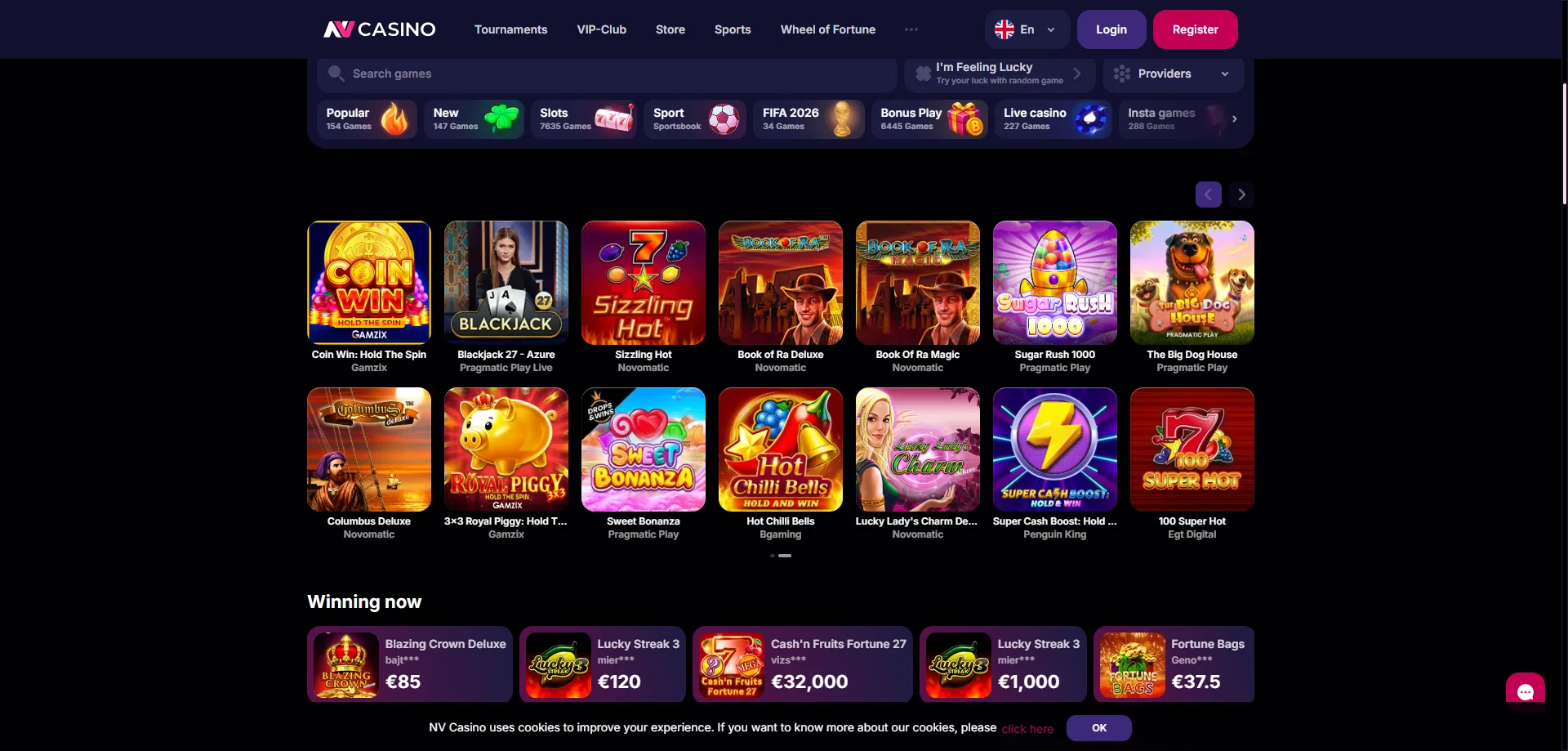 Popul&aelig;re online slots hos NV Casino &ndash; Book of Dead og Gates of Olympus